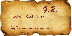 Ficker Richárd névjegykártya